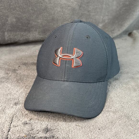 Under Armour Flex Fit Hat Gray and Orange Youth Size Small Medium - Picture 1 of 4